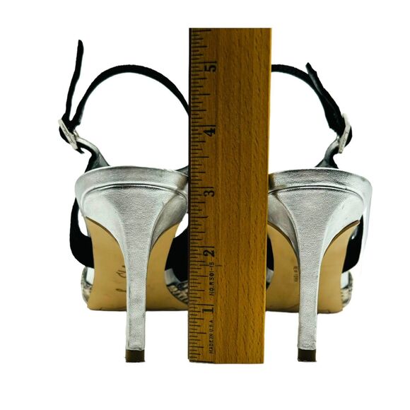 Sam Edelman Ola Slingback Pumps Womens 8.5M Ivory Black Snake Print Pointed Toe - Picture 10 of 16